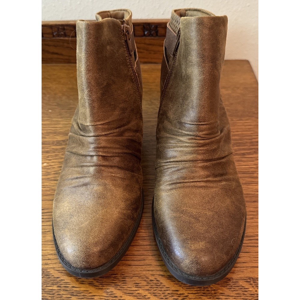 Naturalizer Women's Reagan Brown Leather Ankle Boots, Size 8.5 M